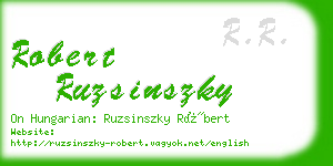 robert ruzsinszky business card